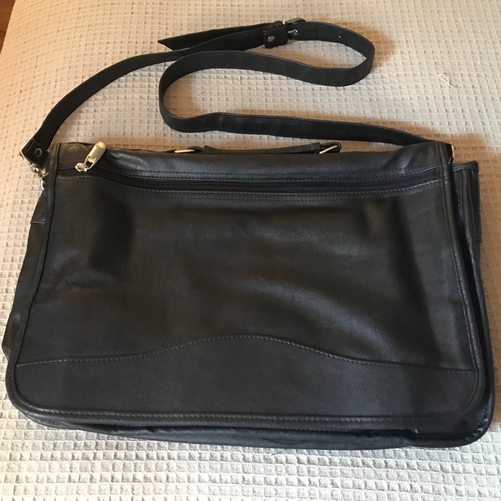 Leather-like laptop/school/business commuter bag - Picture 2 of 11